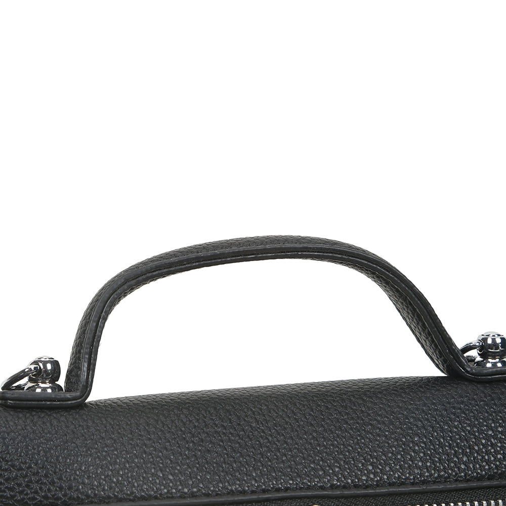 Fashion solid color handbag with pendant, casual commuter shoulder messenger bag