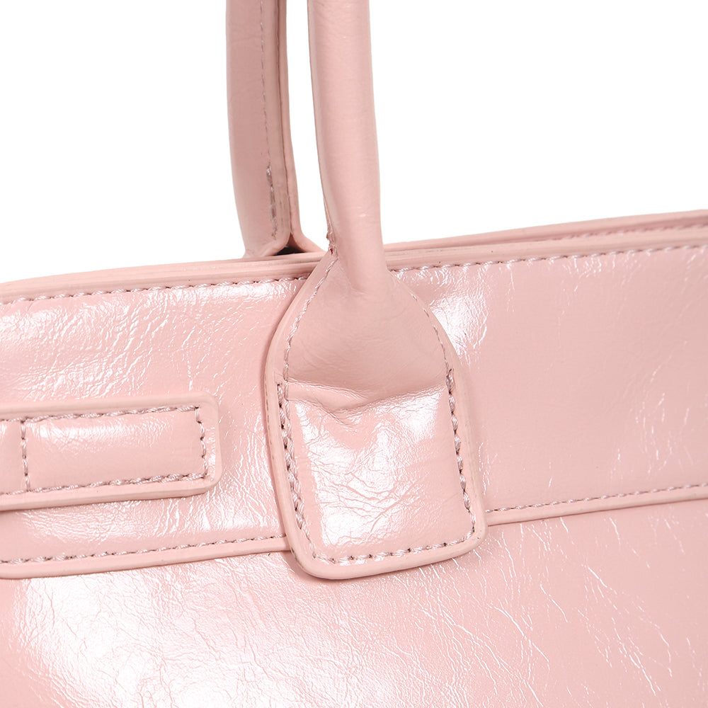 New fashion solid color handbag, versatile commuting large capacity shoulder messenger bag