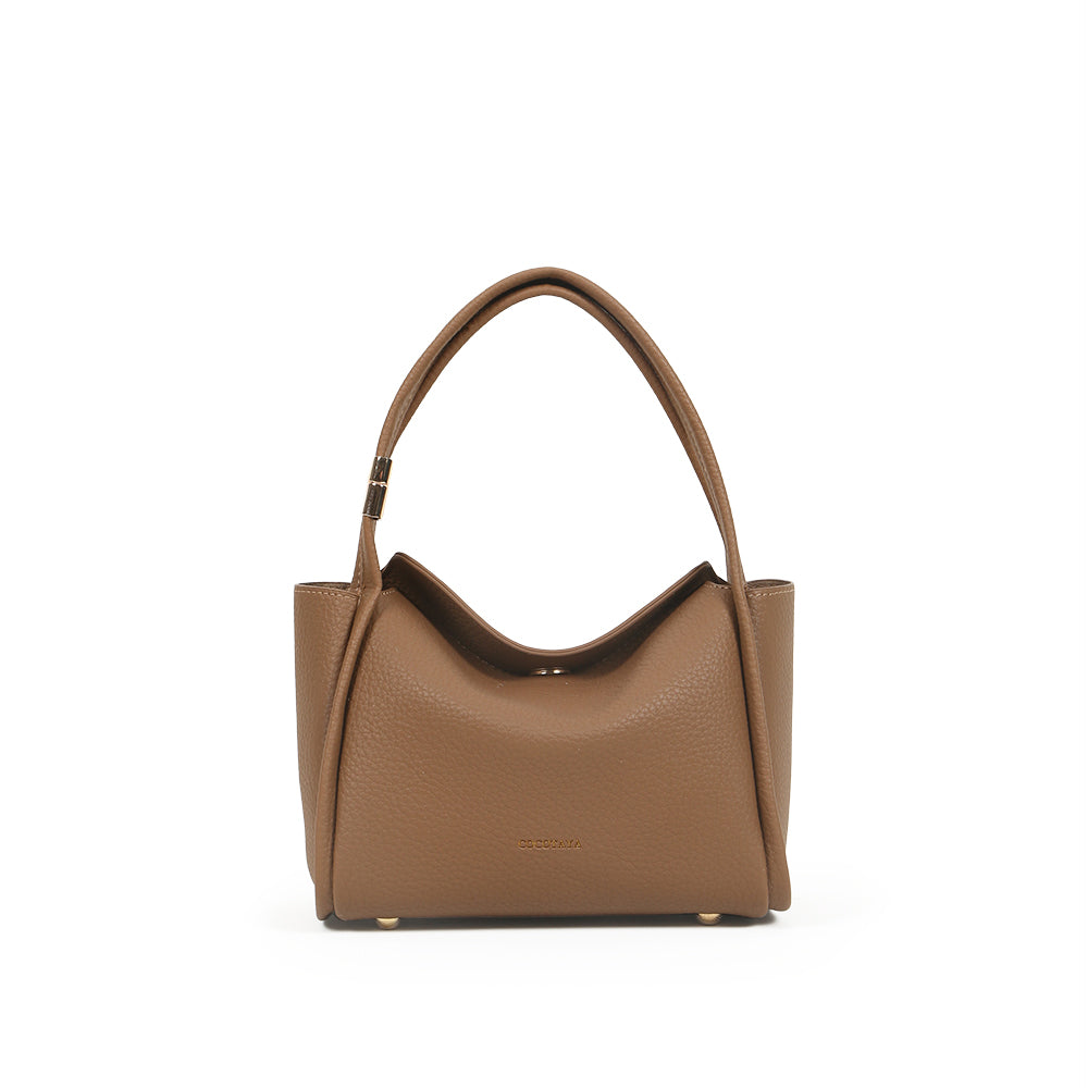 Fashion PU soft leather women's handbag solid color versatile commuting large capacity underarm bag