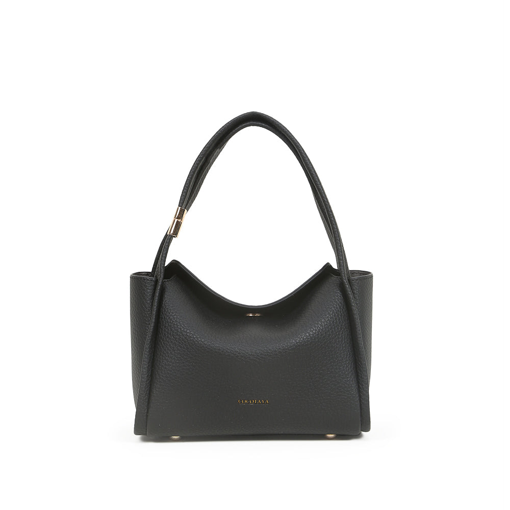 Fashion PU soft leather women's handbag solid color versatile commuting large capacity underarm bag