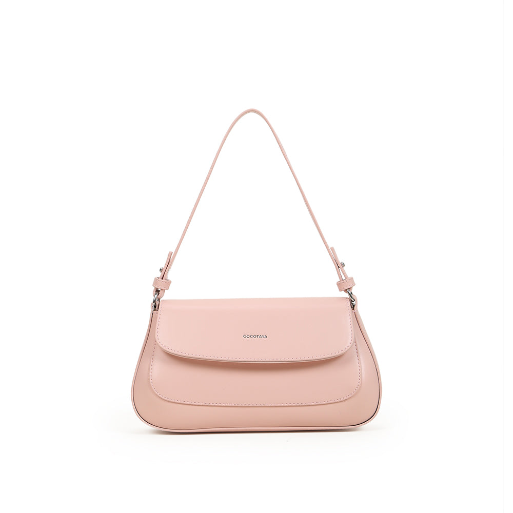 PU Leather Handbag Women's Solid Color Flap Fashion One Shoulder Underarm Bag