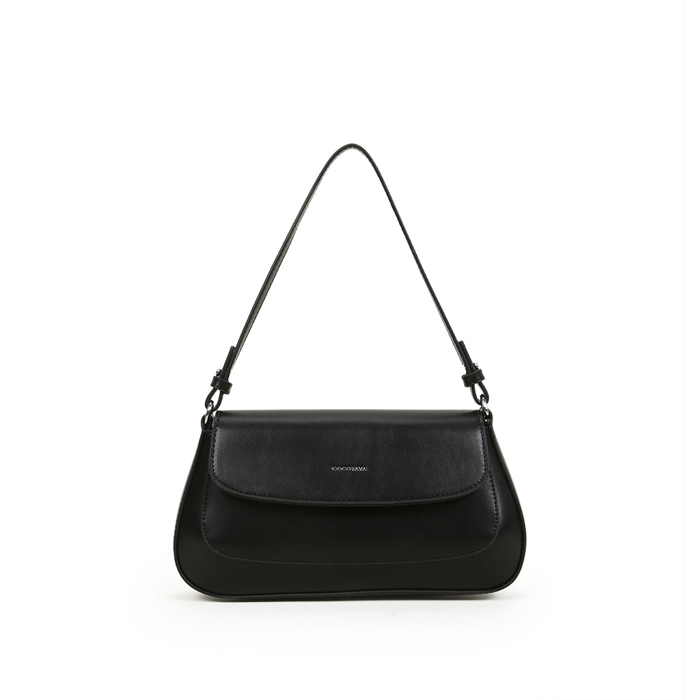 PU Leather Handbag Women's Solid Color Flap Fashion One Shoulder Underarm Bag