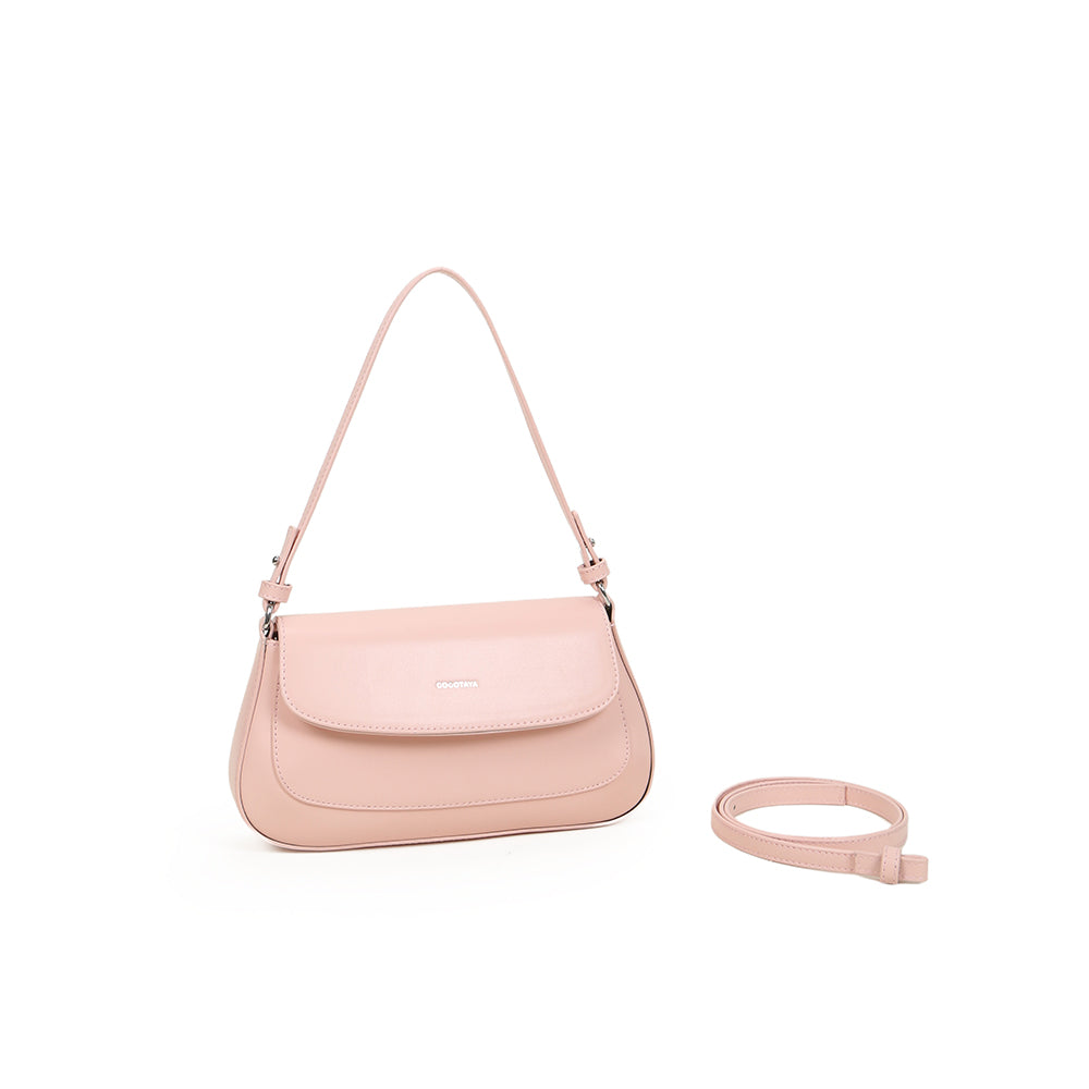 PU Leather Handbag Women's Solid Color Flap Fashion One Shoulder Underarm Bag