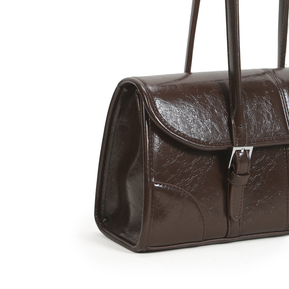 High-end retro armpit bag, fashionable and versatile PU leather shoulder bag, large-capacity work and commuter bag