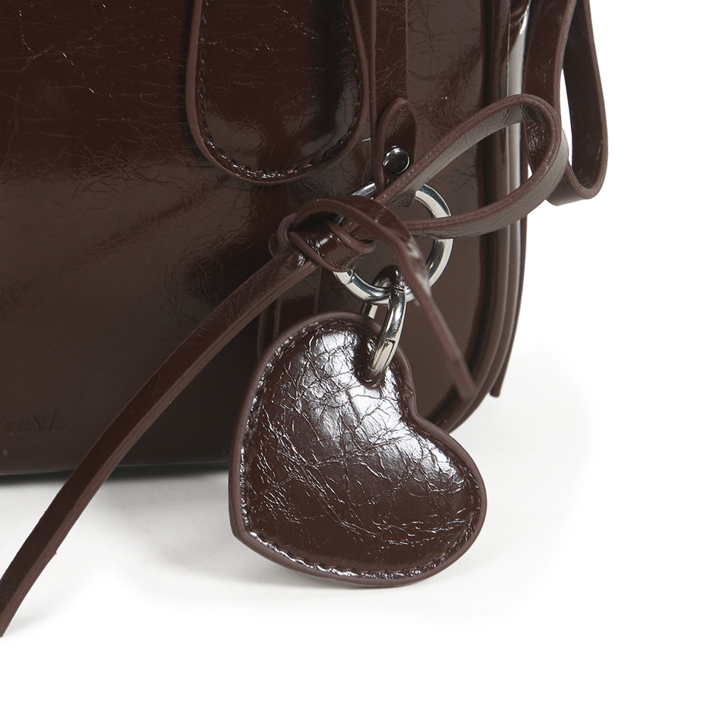 Simple retro bow handbag small square bag fashionable ladies PU leather shoulder underarm bag solid color