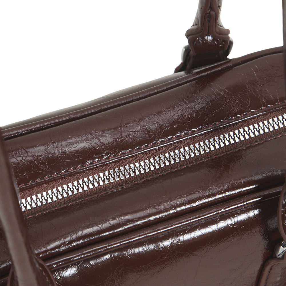 Simple retro bow handbag small square bag fashionable ladies PU leather shoulder underarm bag solid color