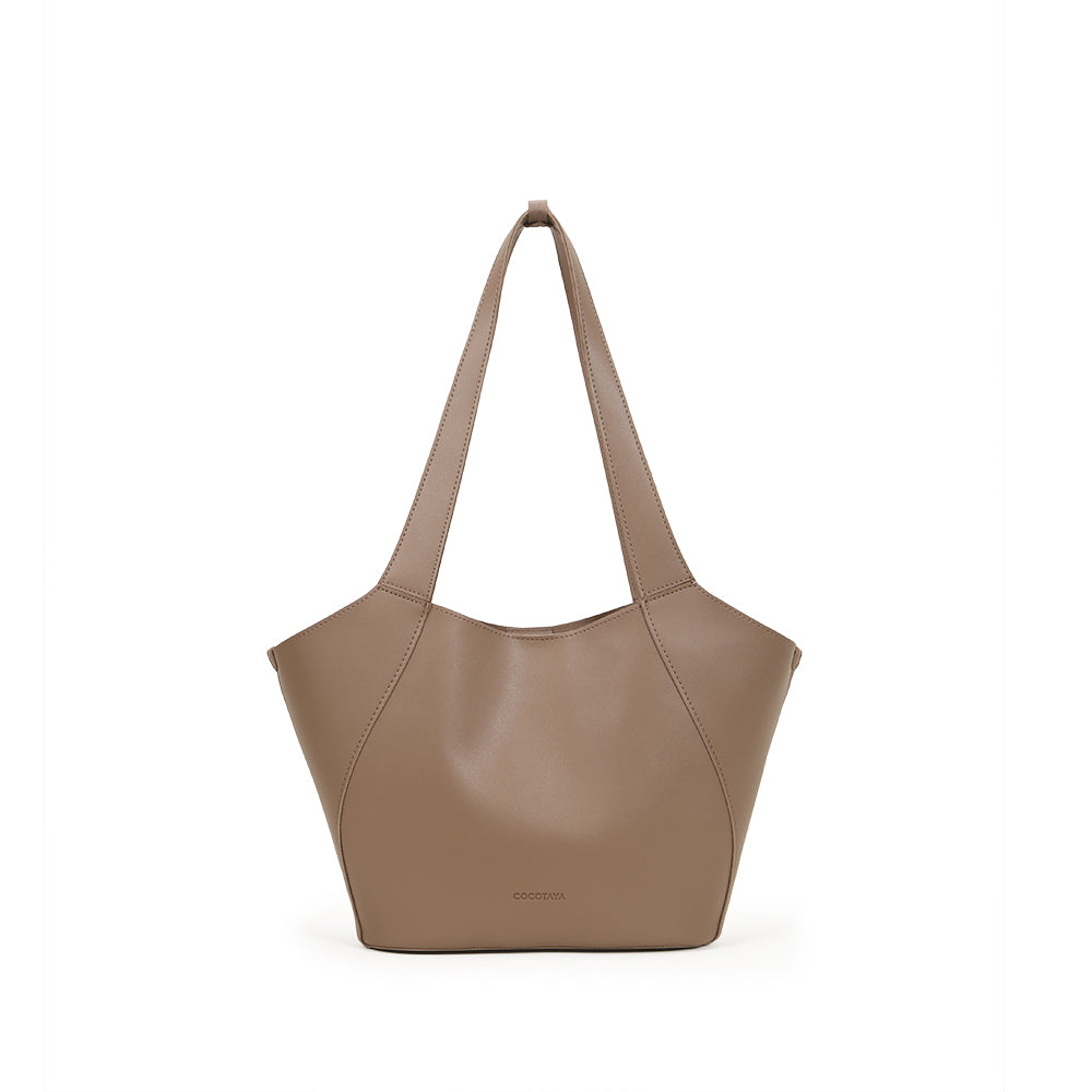 Trend high-capacity armpit tote bag for women PU leather solid color commuter bag