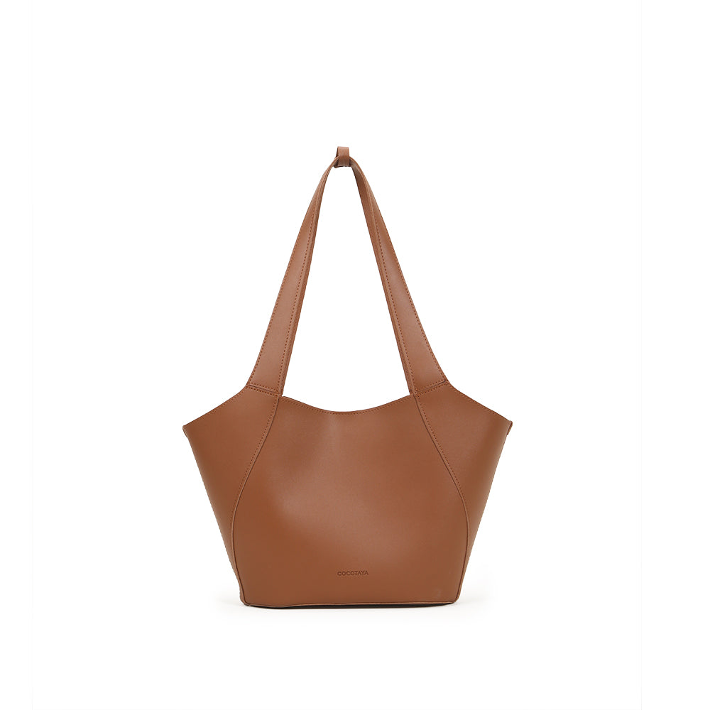 Trend high-capacity armpit tote bag for women PU leather solid color commuter bag