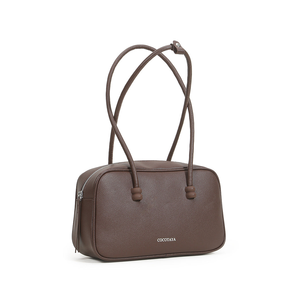 New PU leather retro handbag Boston pillow bag large capacity shoulder bag