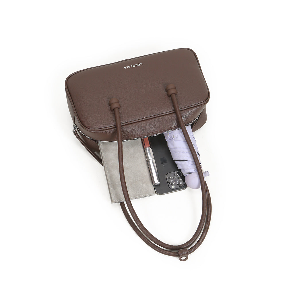 New PU leather retro handbag Boston pillow bag large capacity shoulder bag