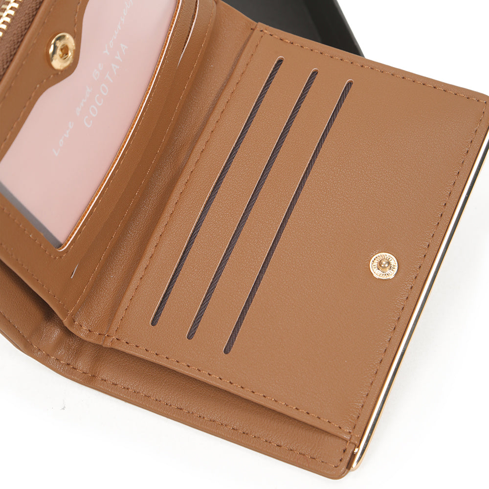 Short-style simple two-fold zipper purse pocket pocket Lady Pu Leather