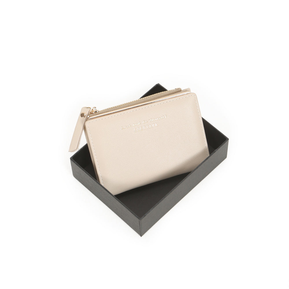 Short-style simple two-fold zipper purse pocket pocket Lady Pu Leather