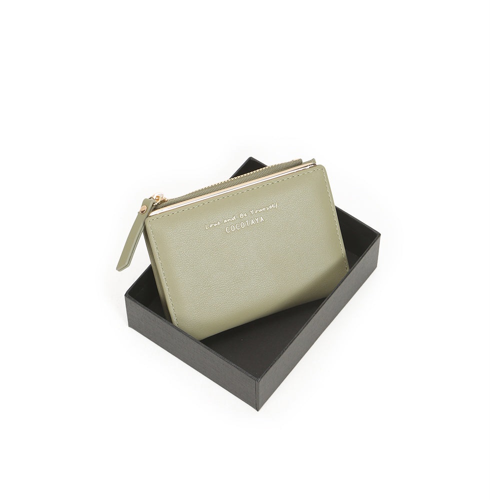 Short-style simple two-fold zipper purse pocket pocket Lady Pu Leather