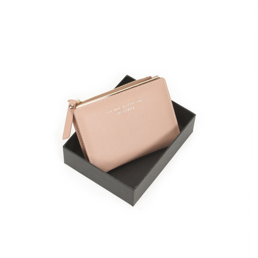 Short-style simple two-fold zipper purse pocket pocket Lady Pu Leather