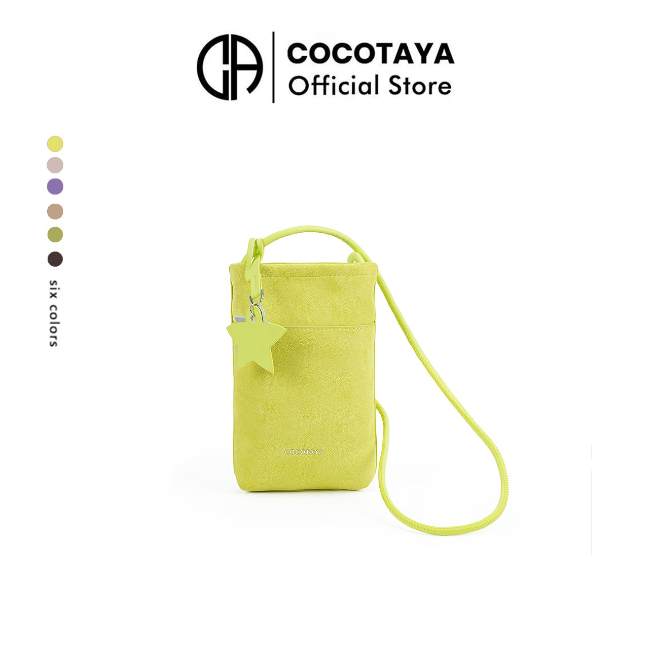 (cocotaya)Lightweight Vertical Phone Bag Casual Mini Crossbody Purse With Star Decor