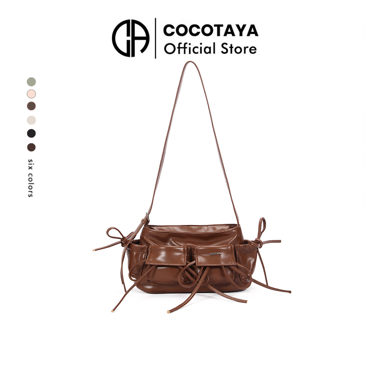 【COCOTAYA】PU leather fashionable commuter shoulder bag versatile women's bag