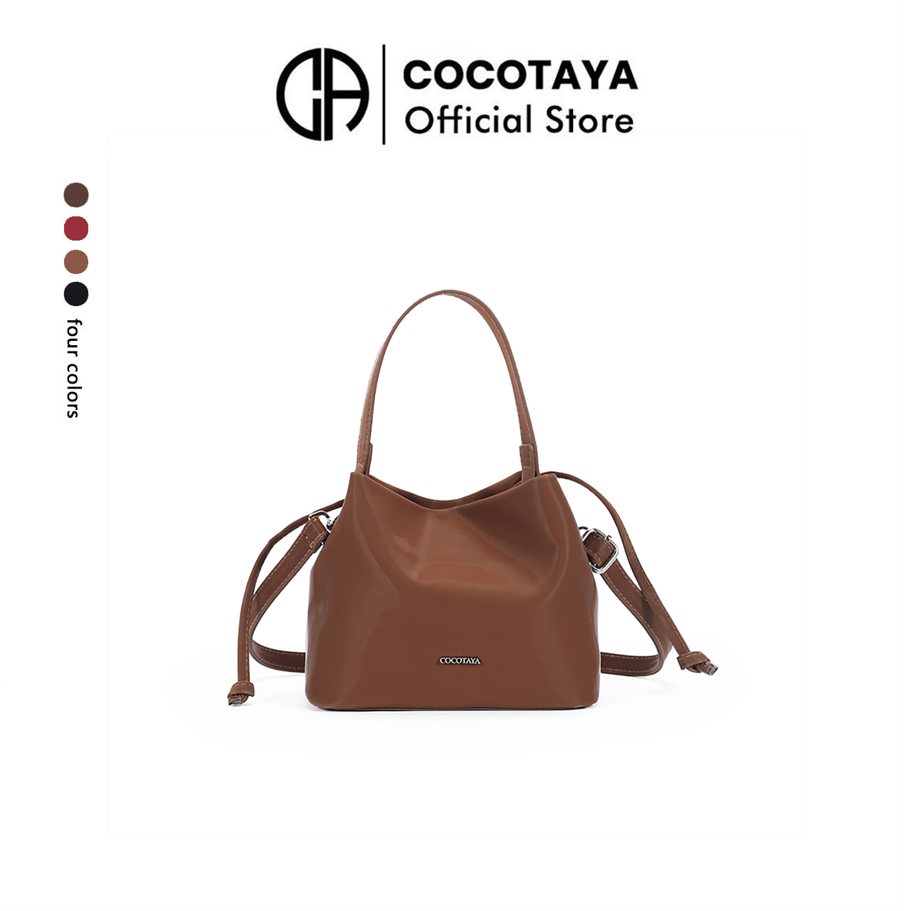 【COCOTAYA】Fashionable and simple PU bag, can be carried by hand or crossbody
