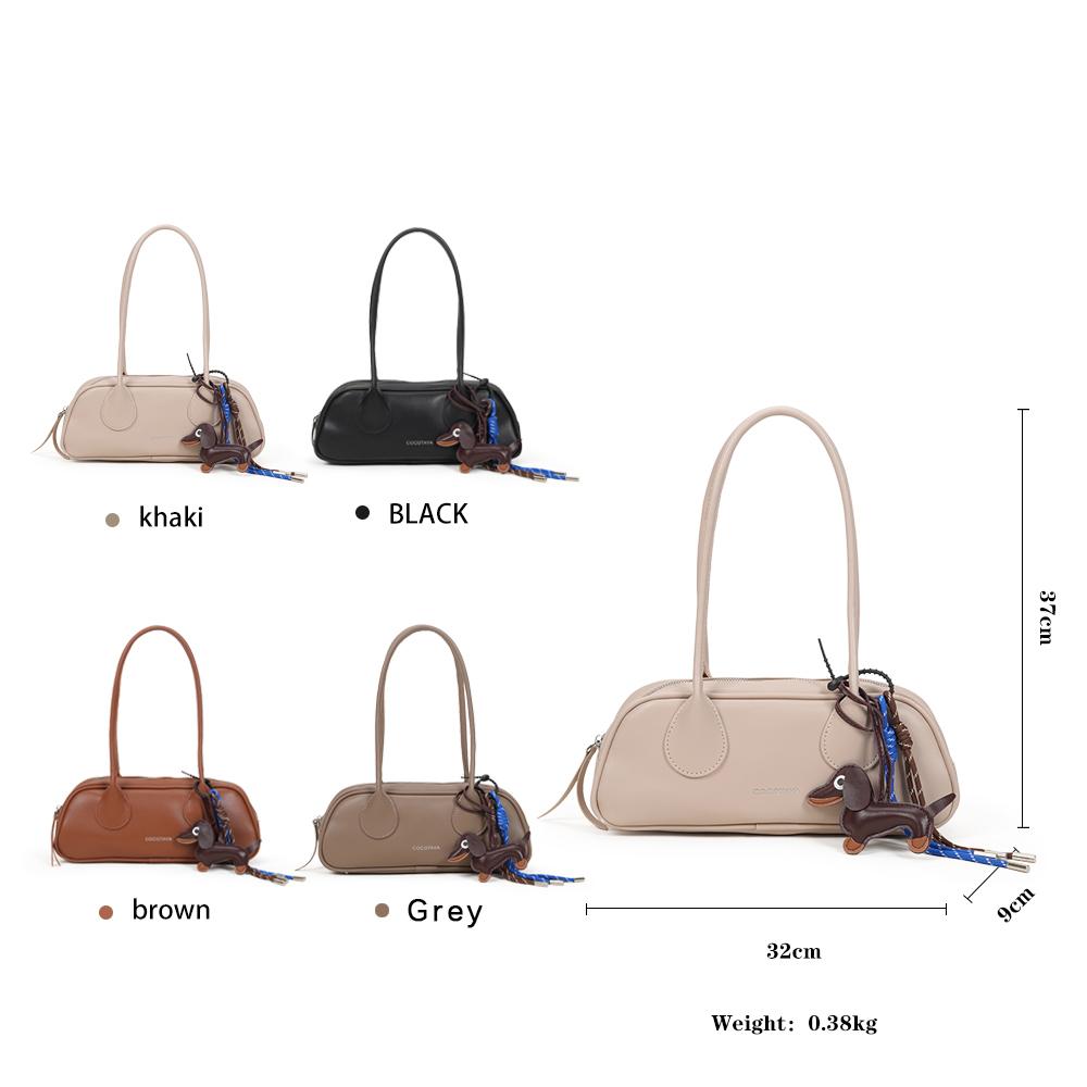 New style fashion handbag, fashionable and easy to match, made of PU leather, underarm bag with pendant