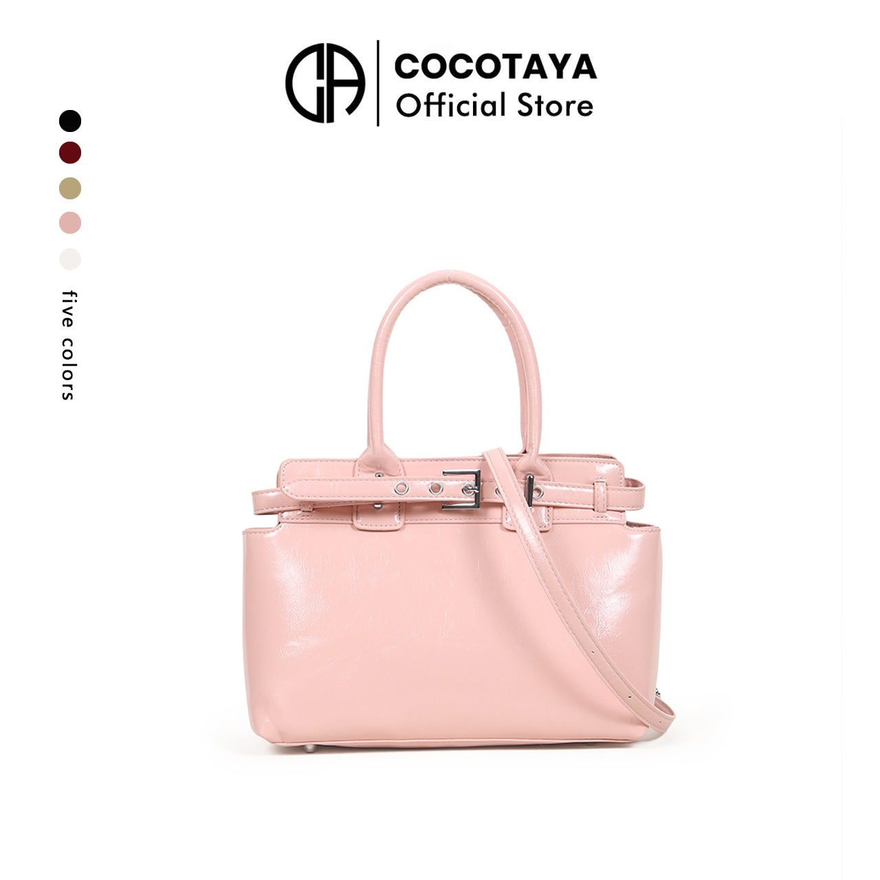 New fashion solid color handbag, versatile commuting large capacity shoulder messenger bag