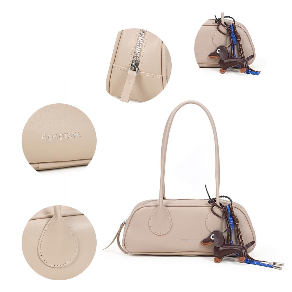 New style fashion handbag, fashionable and easy to match, made of PU leather, underarm bag with pendant