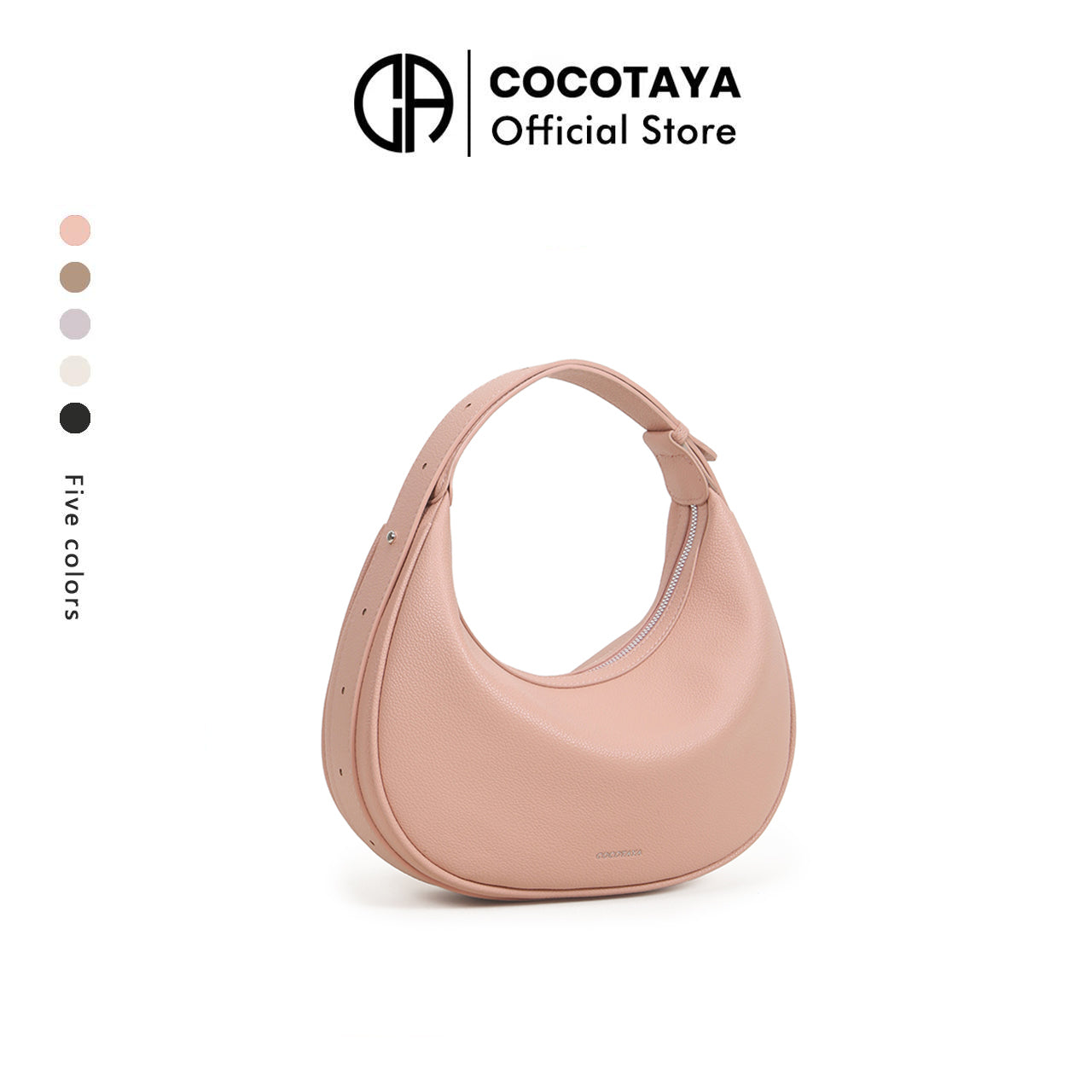 New PU leather half-moon bag, adjustable shoulder strap, versatile hand-held messenger shoulder bag, trendy crescent dumpling bag