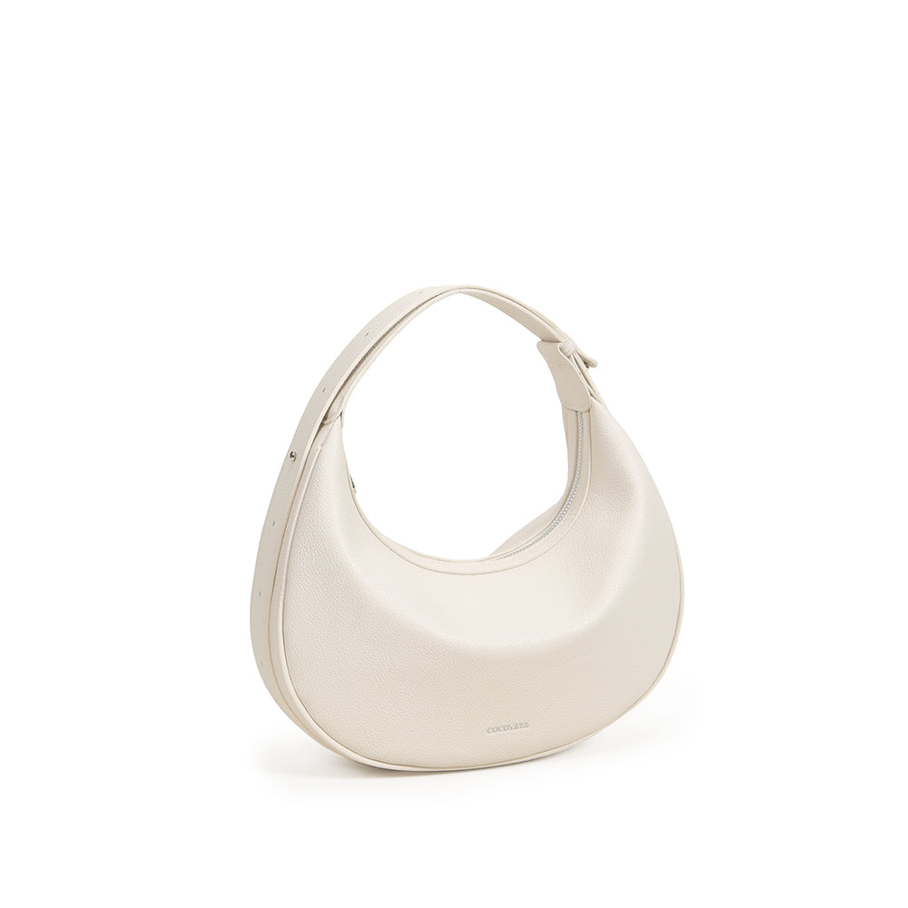 New PU leather half-moon bag, adjustable shoulder strap, versatile hand-held messenger shoulder bag, trendy crescent dumpling bag