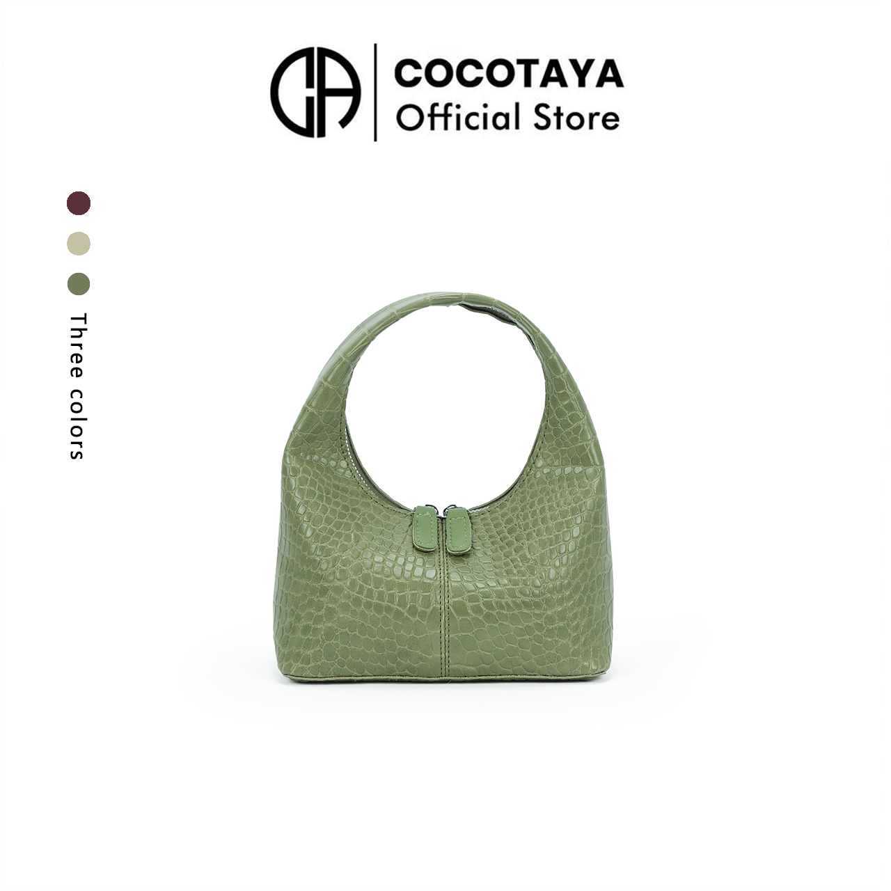 (COCOTAYA)Vintage Croc Pattern PU Leather Handbag, Casual Women's Shoulder Bag