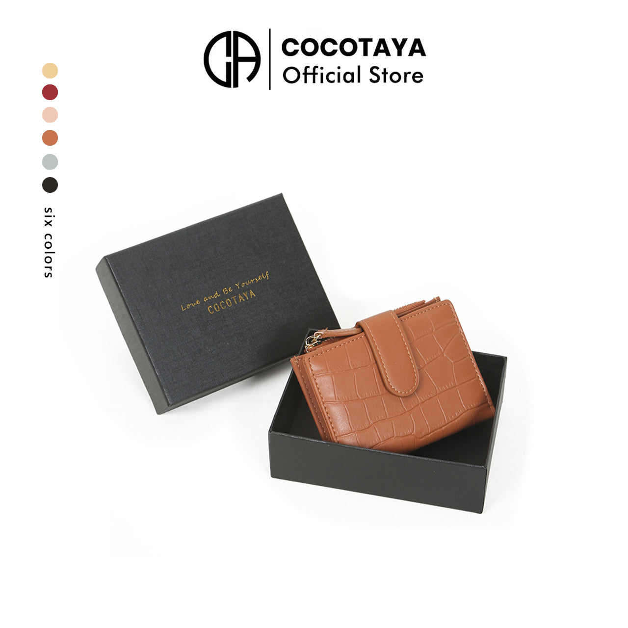 Short multicolor simple bifold magnetic wallet pocket ladies pu leather