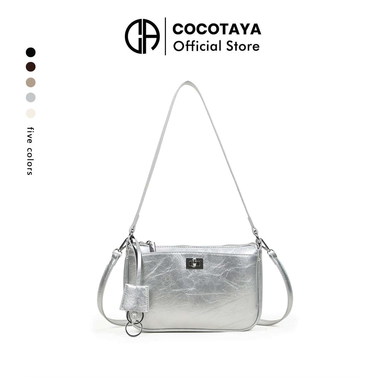 Fashionable and simple style small square bag under the armpit, versatile trendy commuting shoulder messenger bag