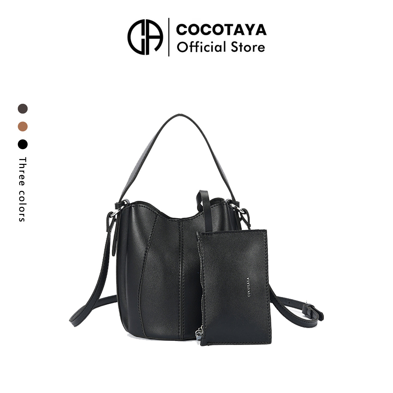 (COCOTAYA)Exquisite leather bucket bag, large capacity, shoulder/crossbody bag