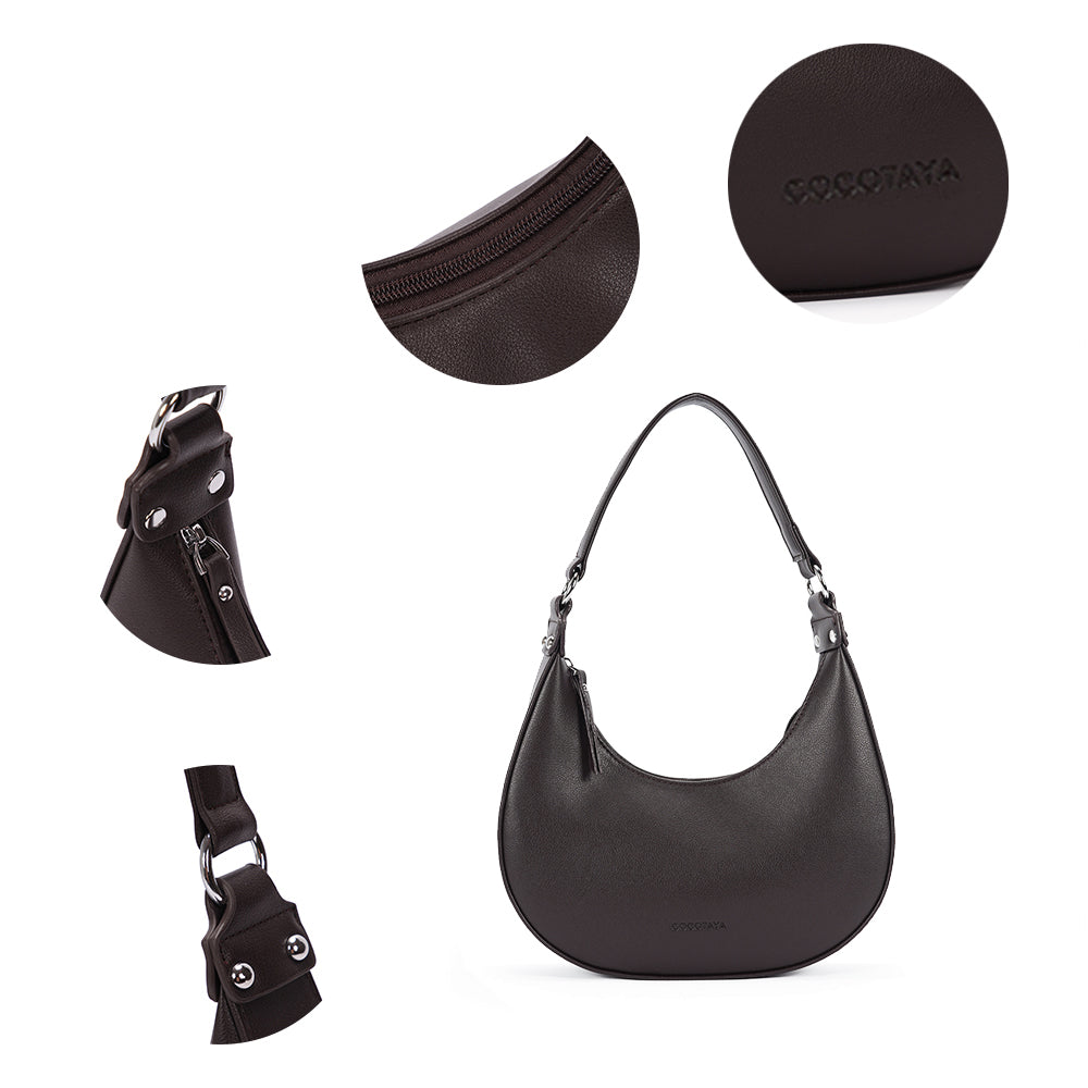 (COCOTAYA) women's PU solid color underarm bags, stylish and simple, gentle and versatile shoulder bag