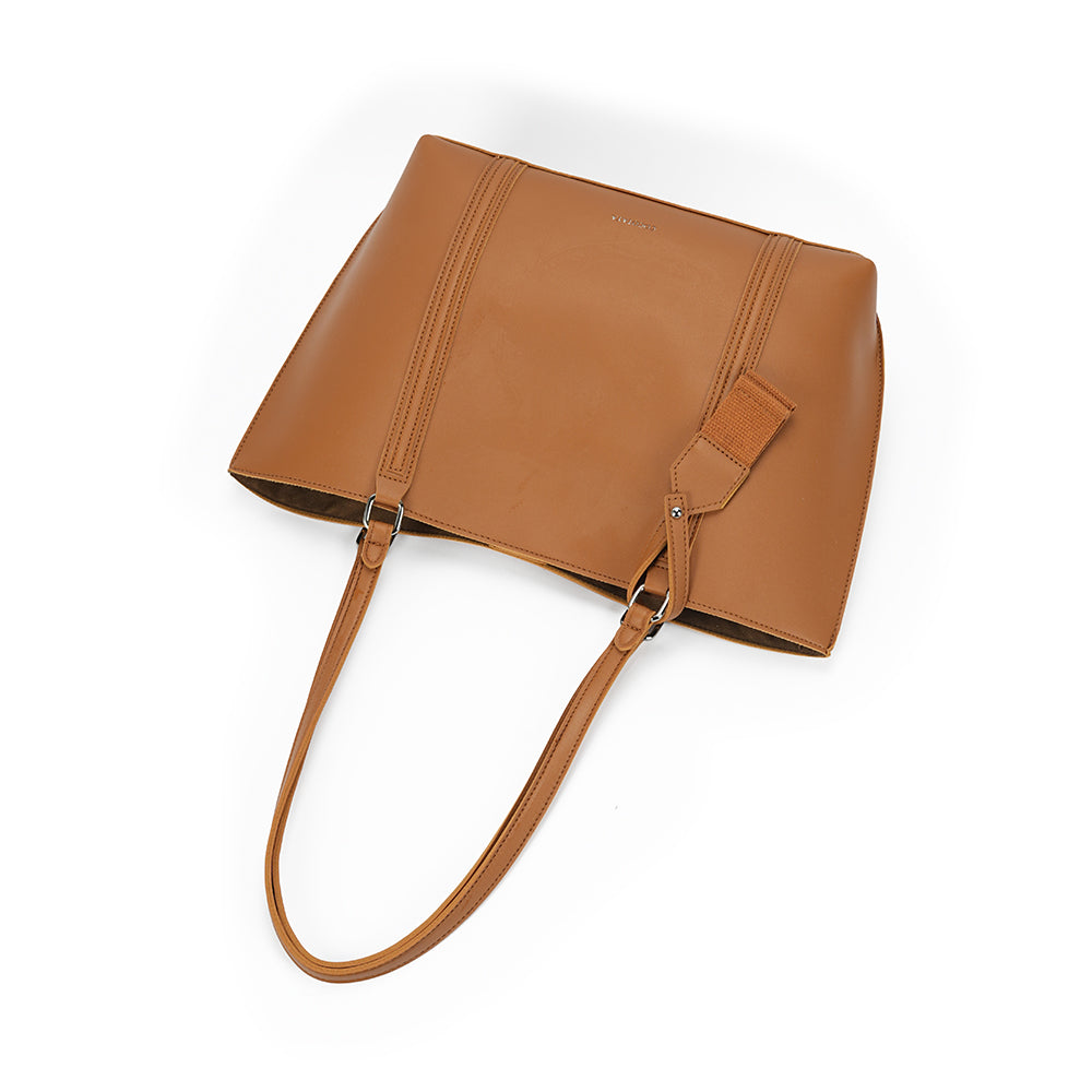 (COCOTAYA)Trendy leather commuter handbag with large capacity and charm