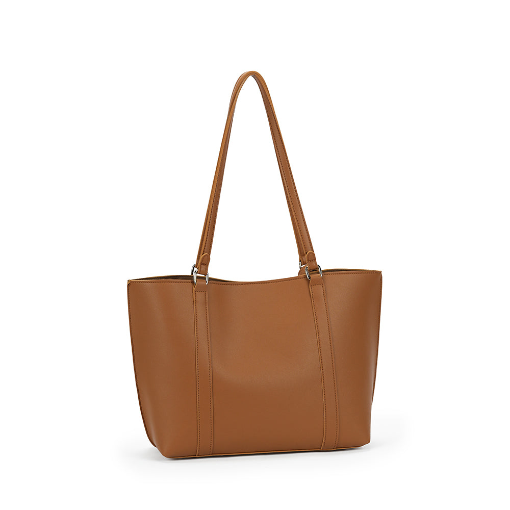 (COCOTAYA)Trendy leather commuter handbag with large capacity and charm