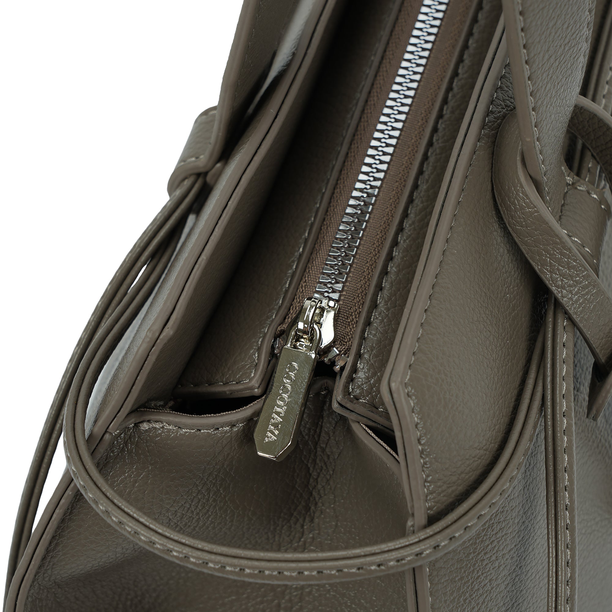 (cocotaya)Tate Tote Bag Elegant Drawstring Top Handle Tote Bag, Premium Leather Commuter Purse
