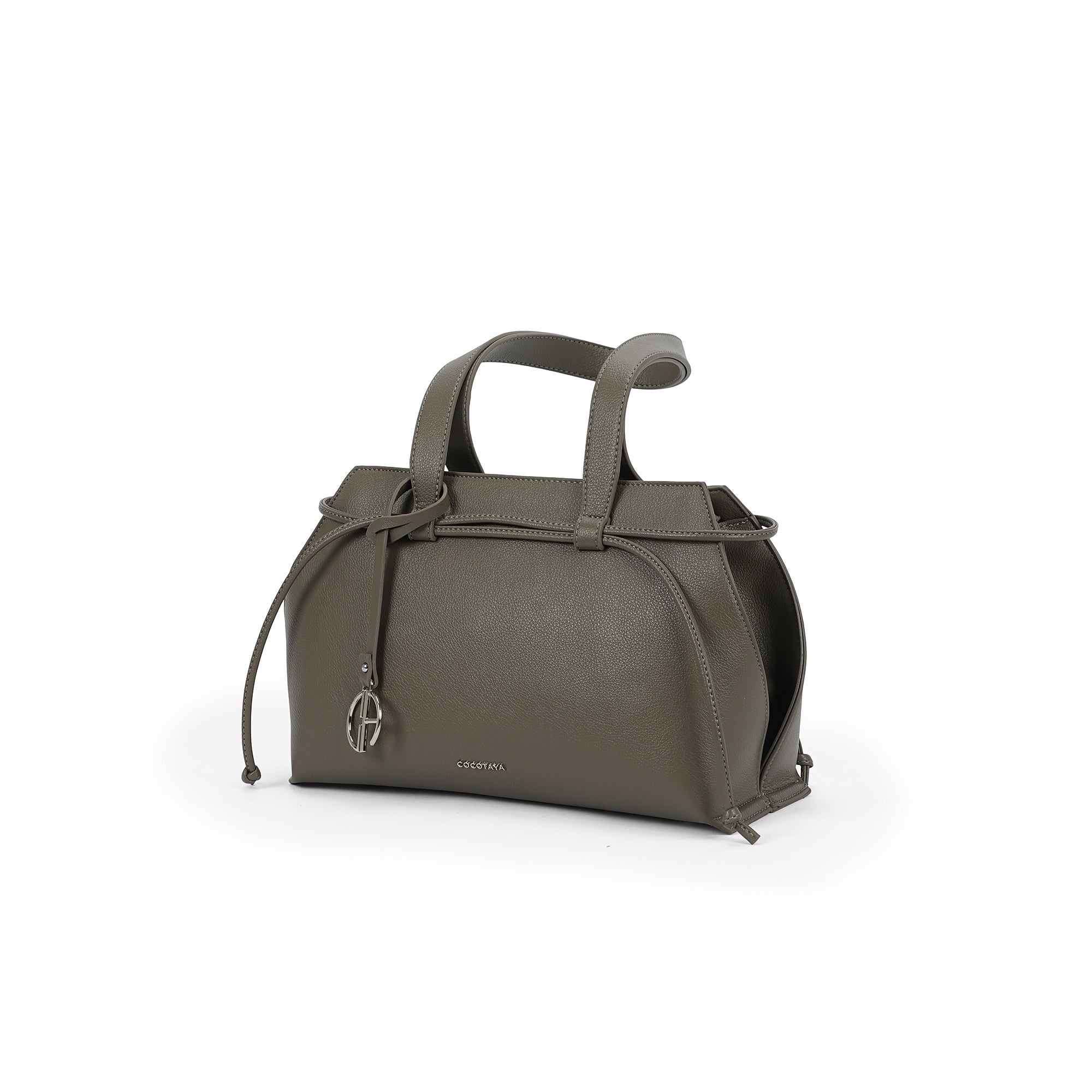 (cocotaya)Tate Tote Bag Elegant Drawstring Top Handle Tote Bag, Premium Leather Commuter Purse