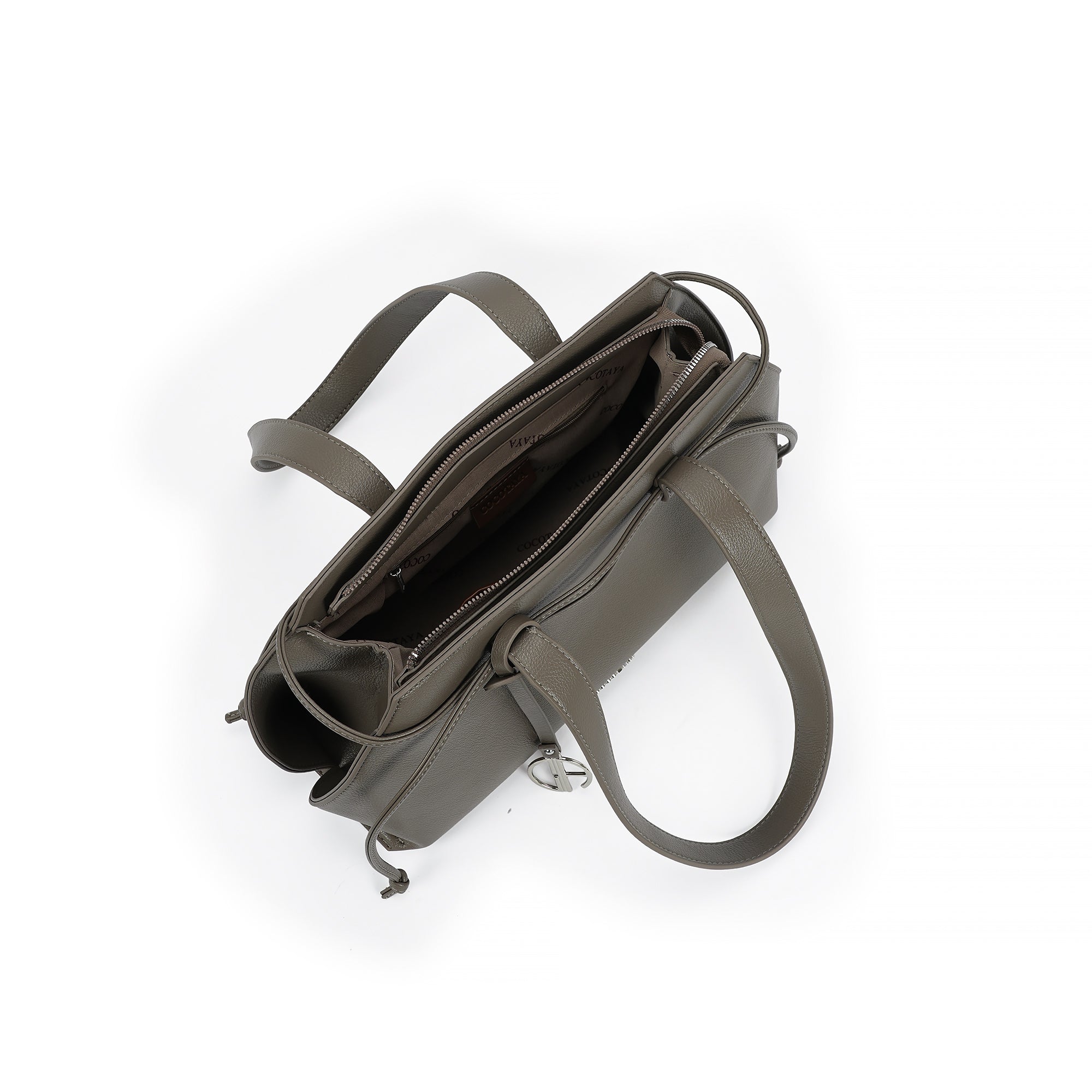 (cocotaya)Tate Tote Bag Elegant Drawstring Top Handle Tote Bag, Premium Leather Commuter Purse
