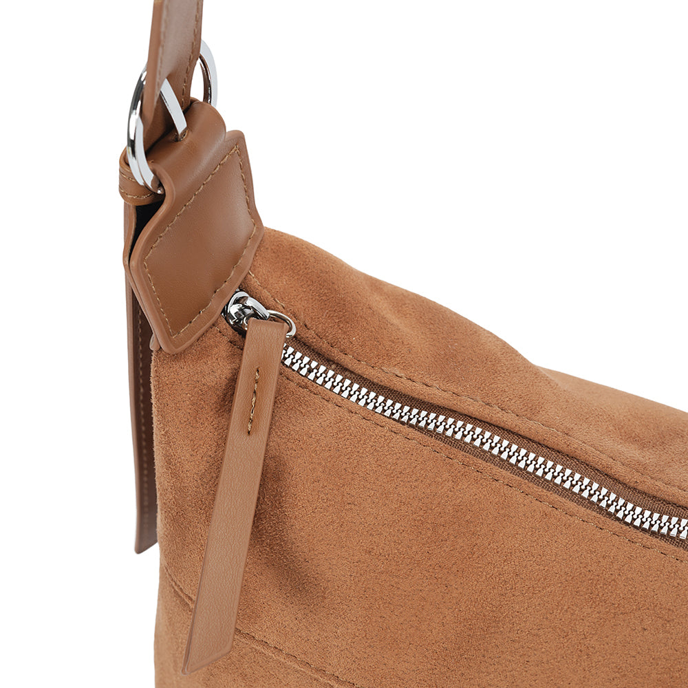 (COCOTAYA)Retro suede underarm bag, stylish leather handbag
