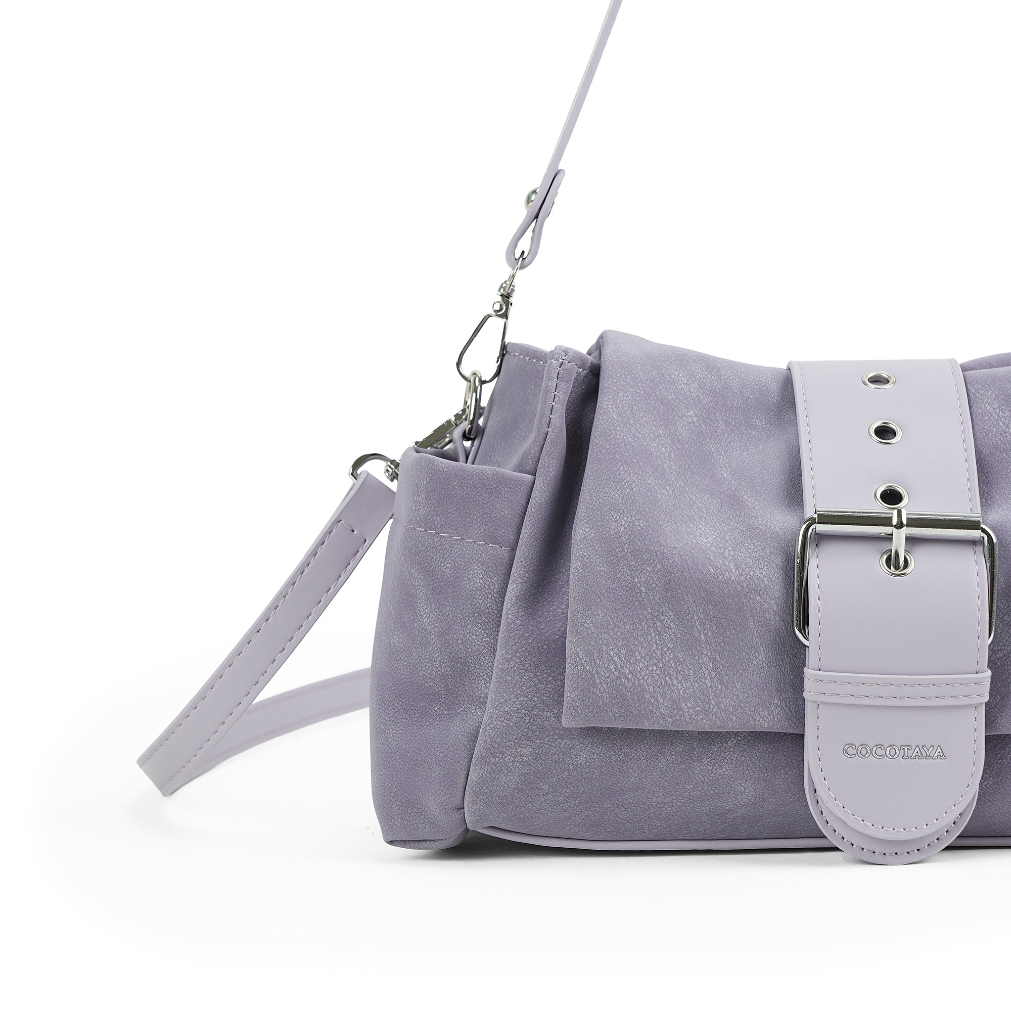 (cocotaya)Women Adjustable Strap Buckle Shoulder Crossbody Bag Multi Pocket Daily Casual Purse