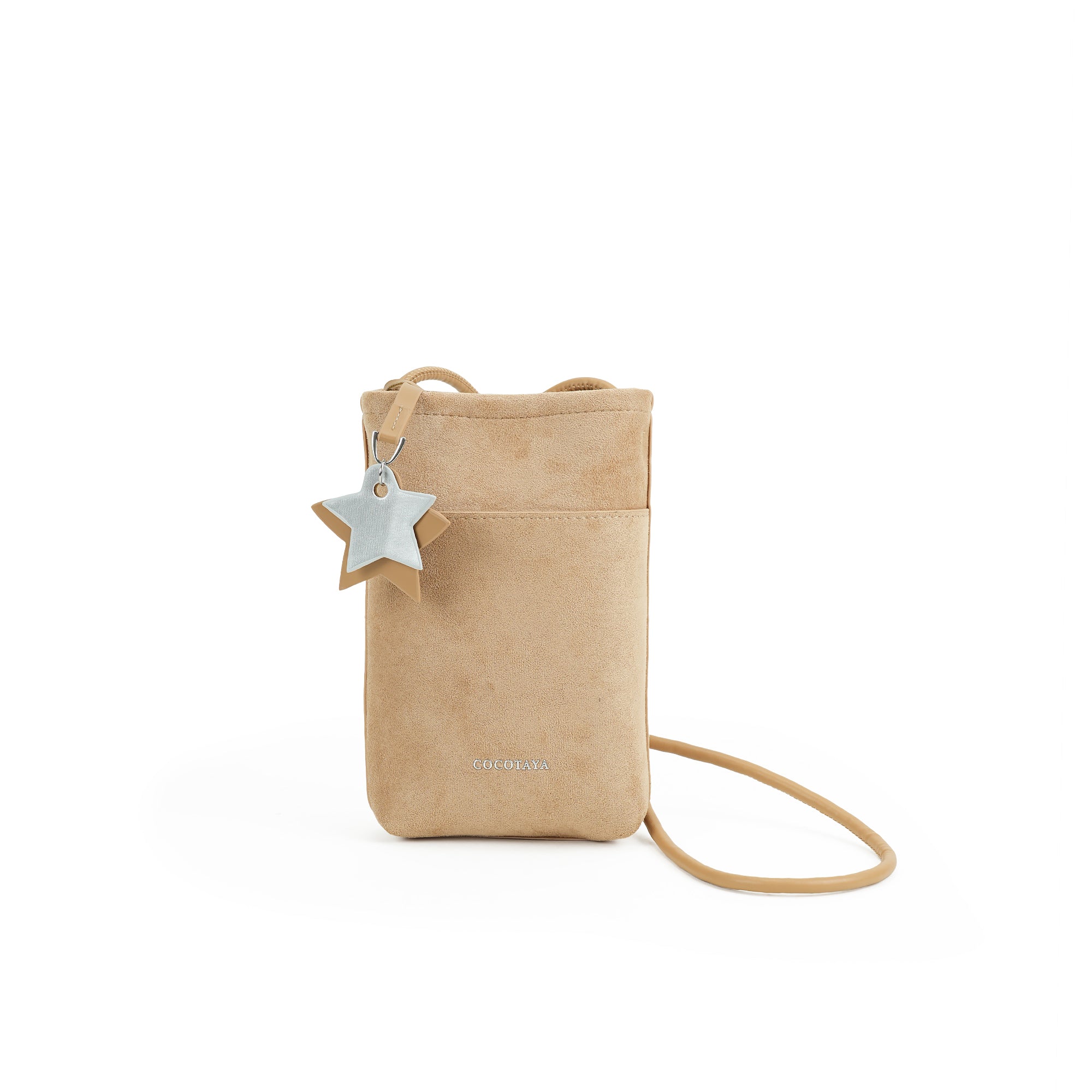 (cocotaya)Lightweight Vertical Phone Bag Casual Mini Crossbody Purse With Star Decor