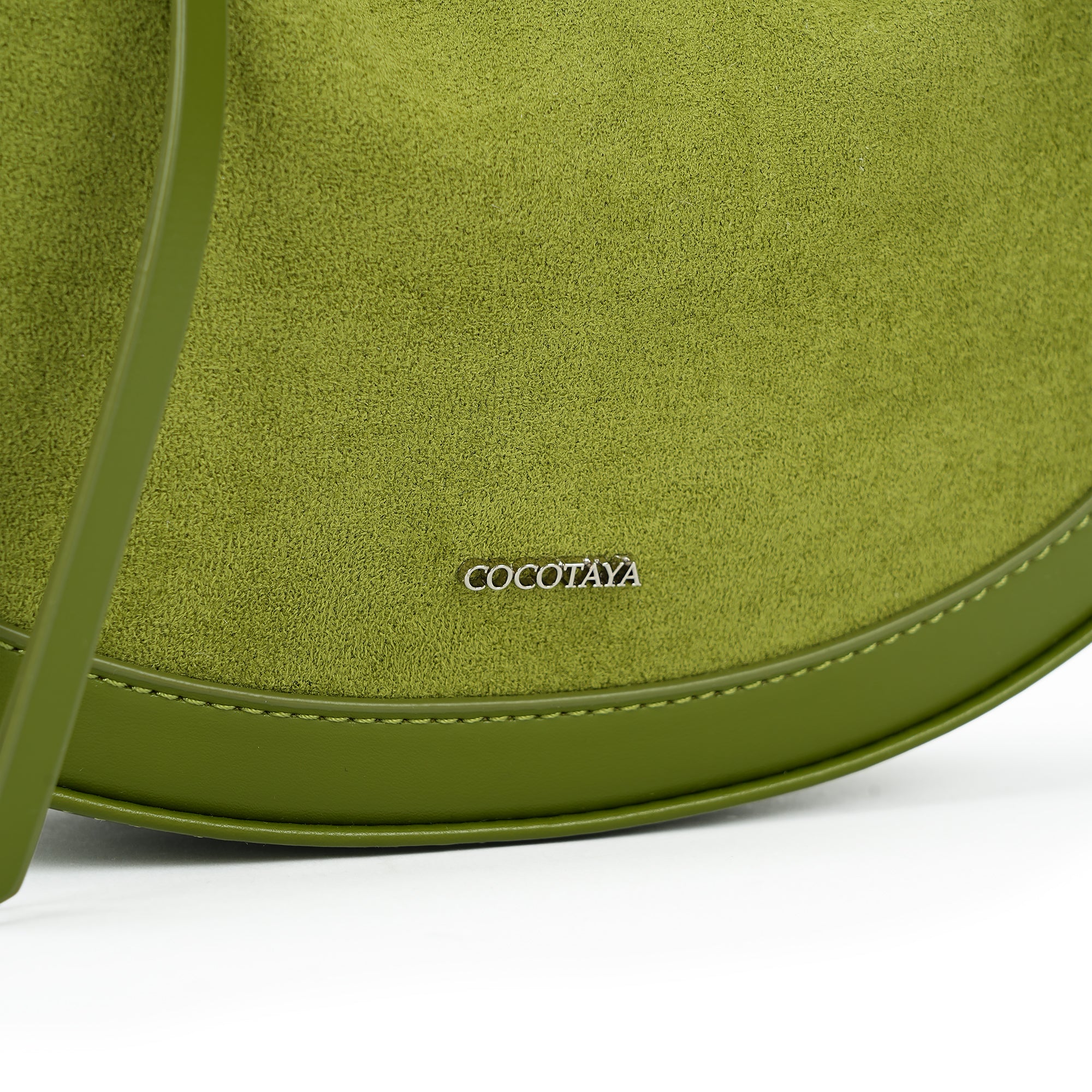 (cocotaya)CocoaHush Bag Minimalist Suede Crescent Hobo Bag, Office Commuter Crossbody Purse