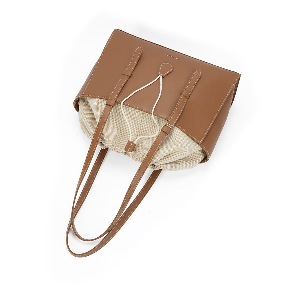 (COCOTAYA)Simple handbag with large capacity drawstring tote bag