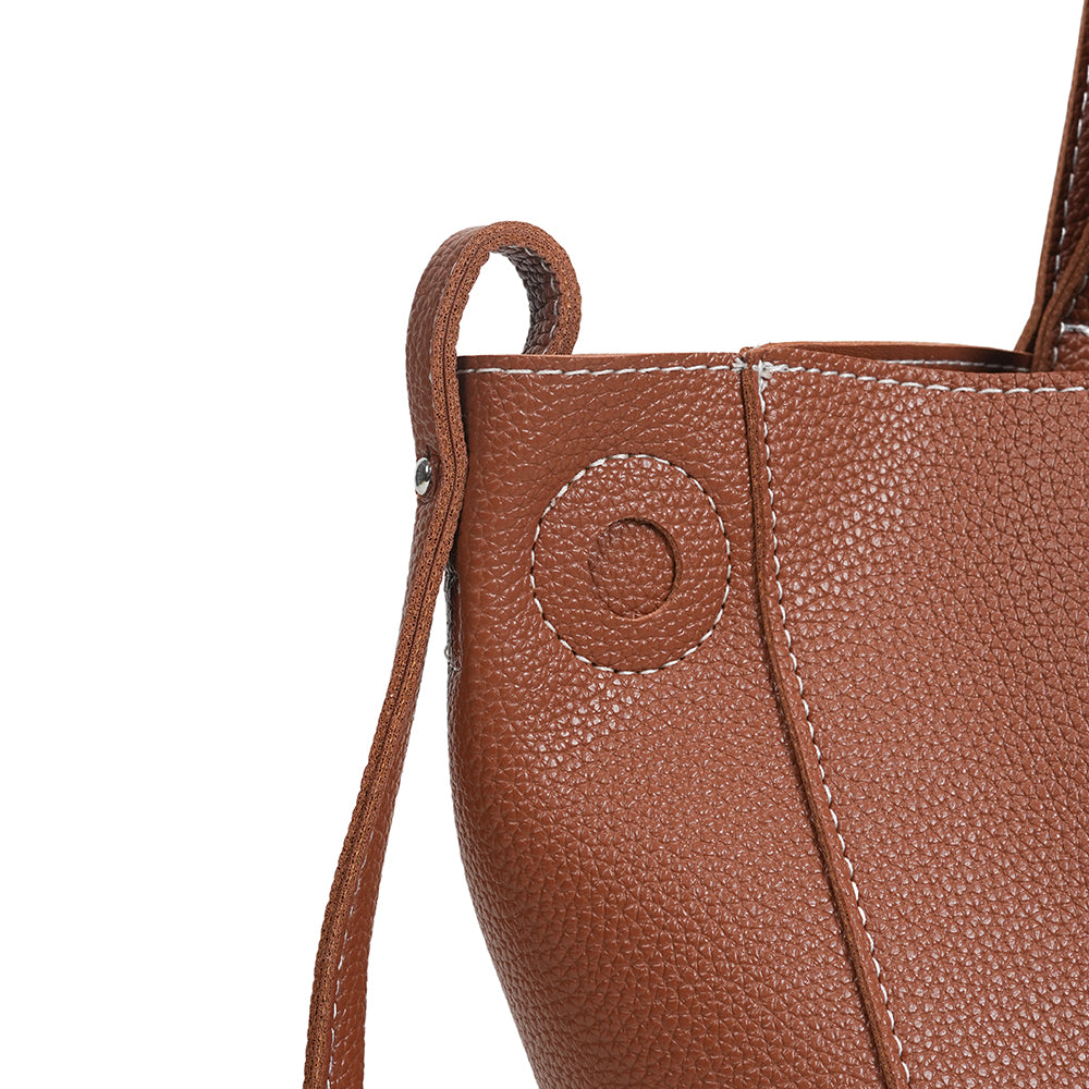 High-quality leather fabrics, stylish solid-color large-capacity bags, casual and simple women's bags