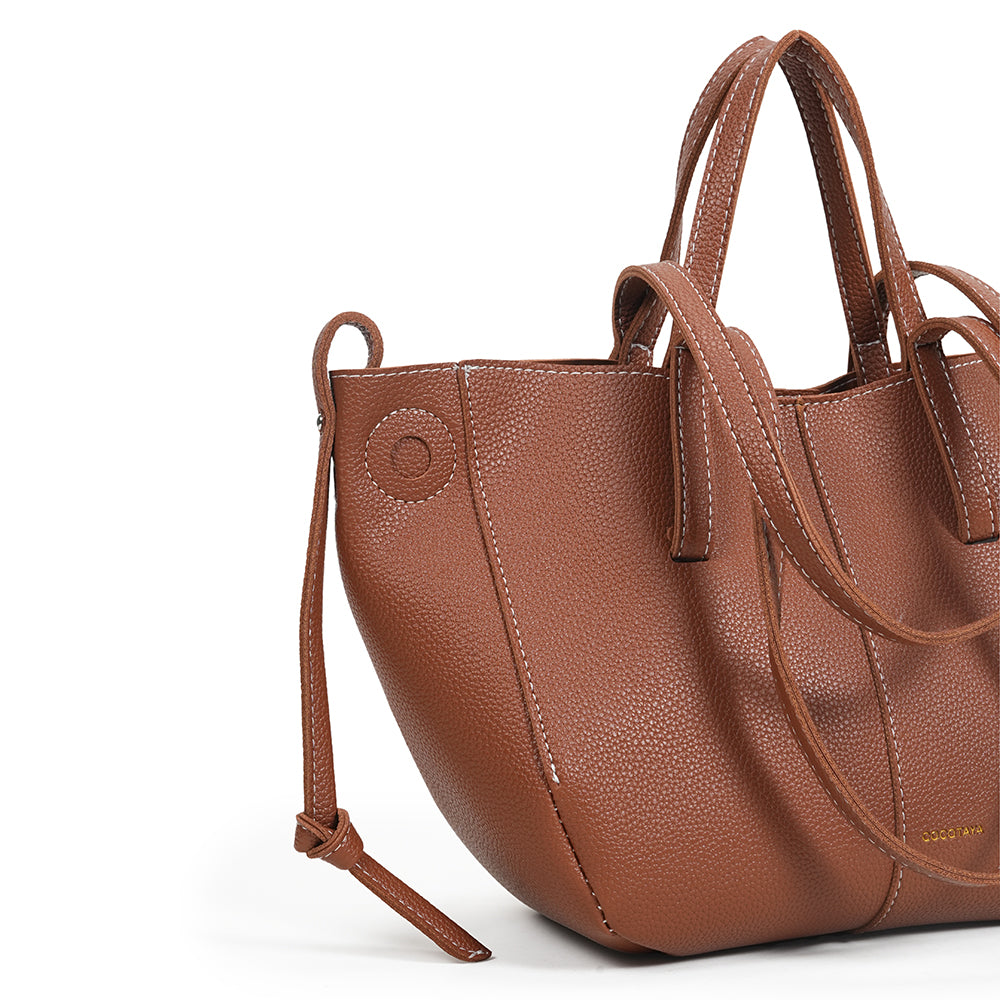 High-quality leather fabrics, stylish solid-color large-capacity bags, casual and simple women's bags
