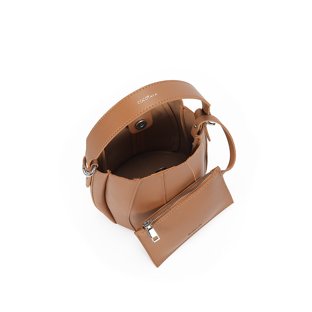(COCOTAYA)Exquisite leather bucket bag, large capacity, shoulder/crossbody bag