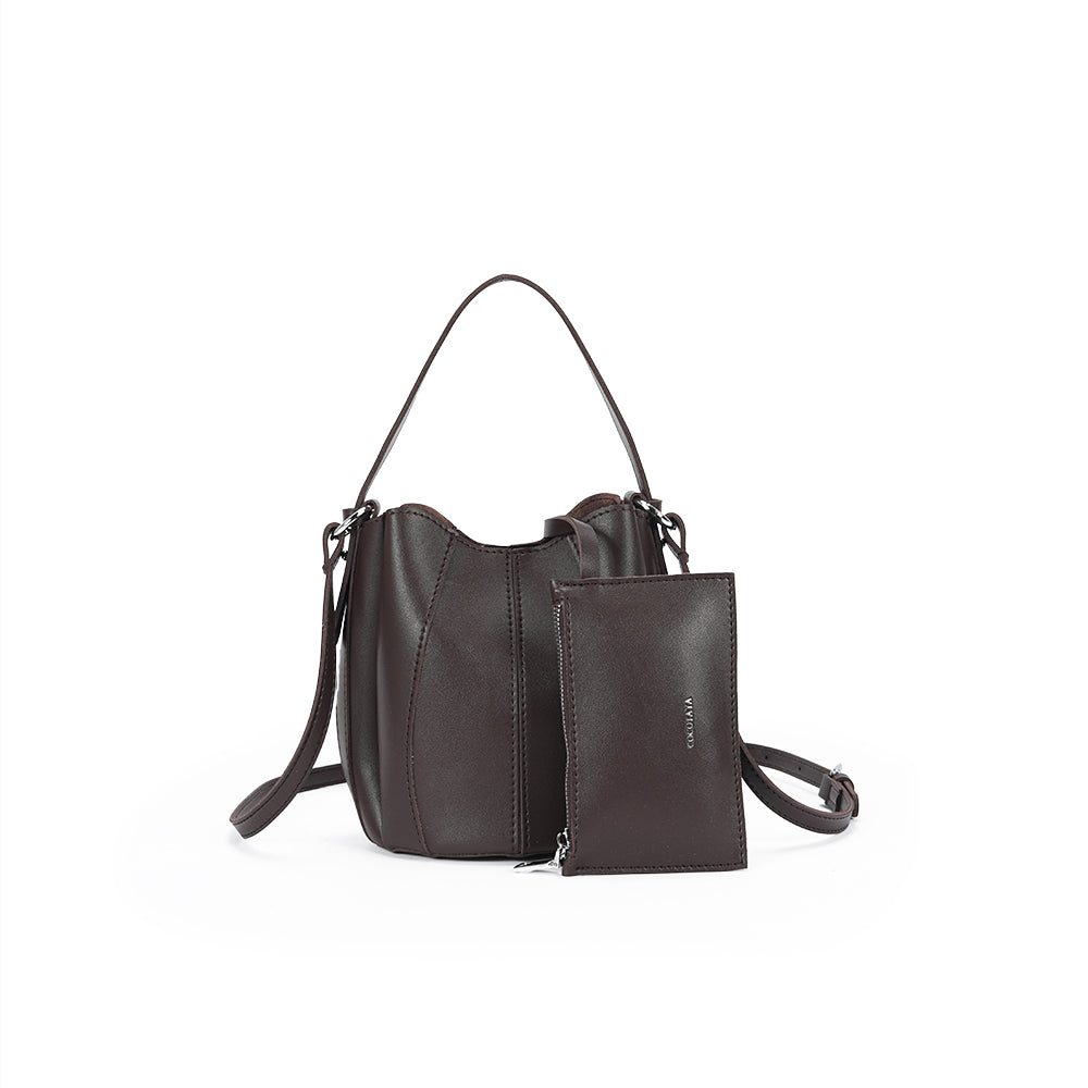 (COCOTAYA)Exquisite leather bucket bag, large capacity, shoulder/crossbody bag