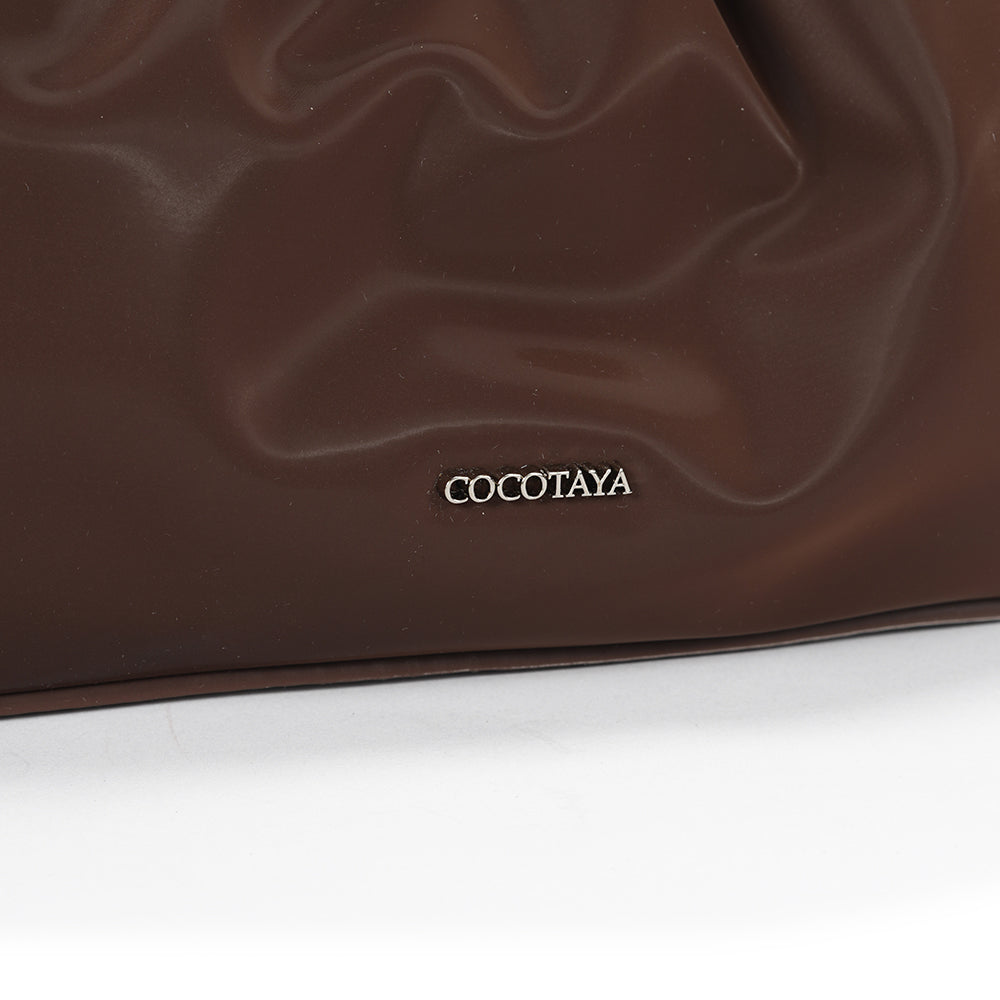 (COCOTAYA) PU Women's Fashion Large Capacity Handbag Single Shoulder Commuter Underarm Bag