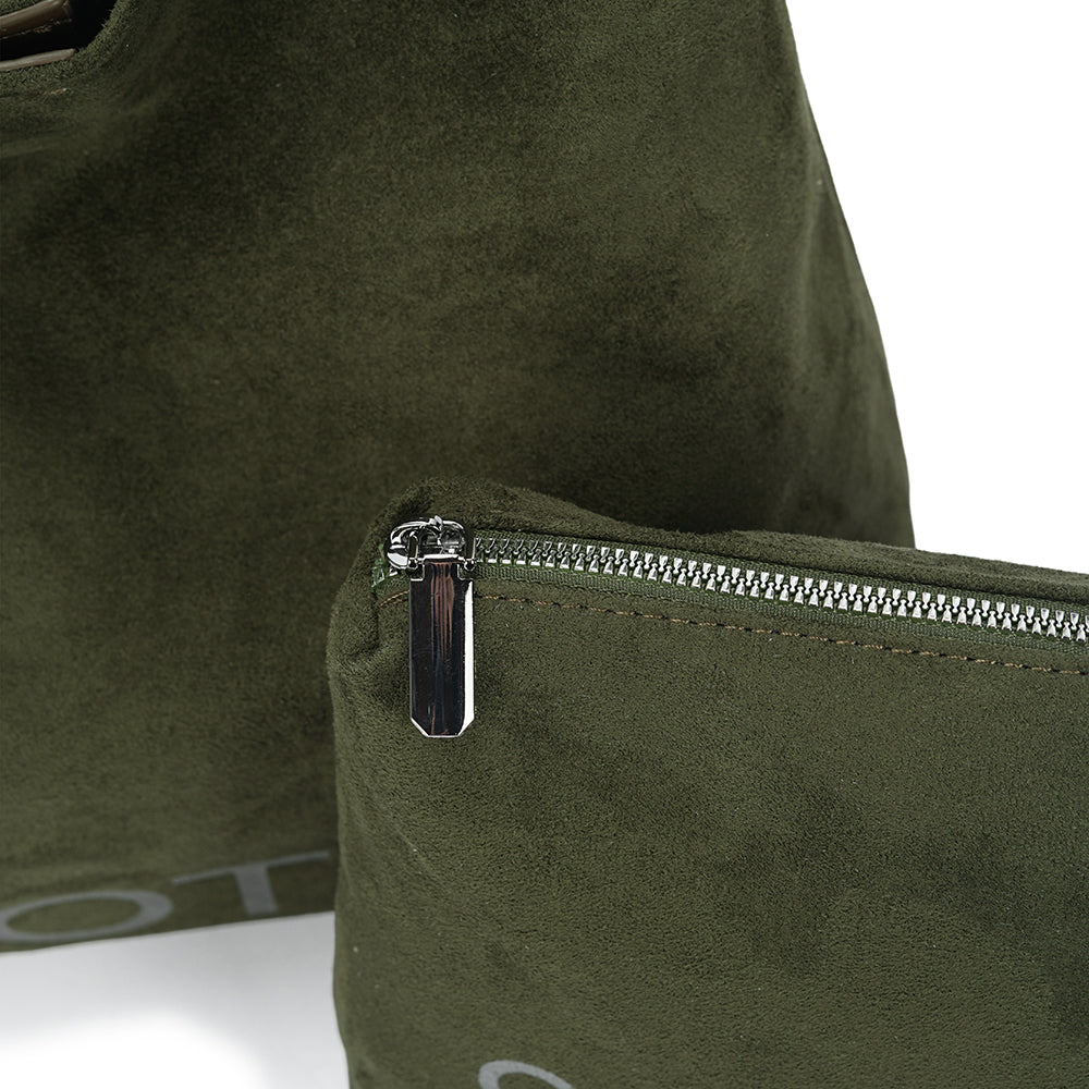 (COCOTAYA)Stylish retro large bag, velvet underarm bag, exquisite leather bag