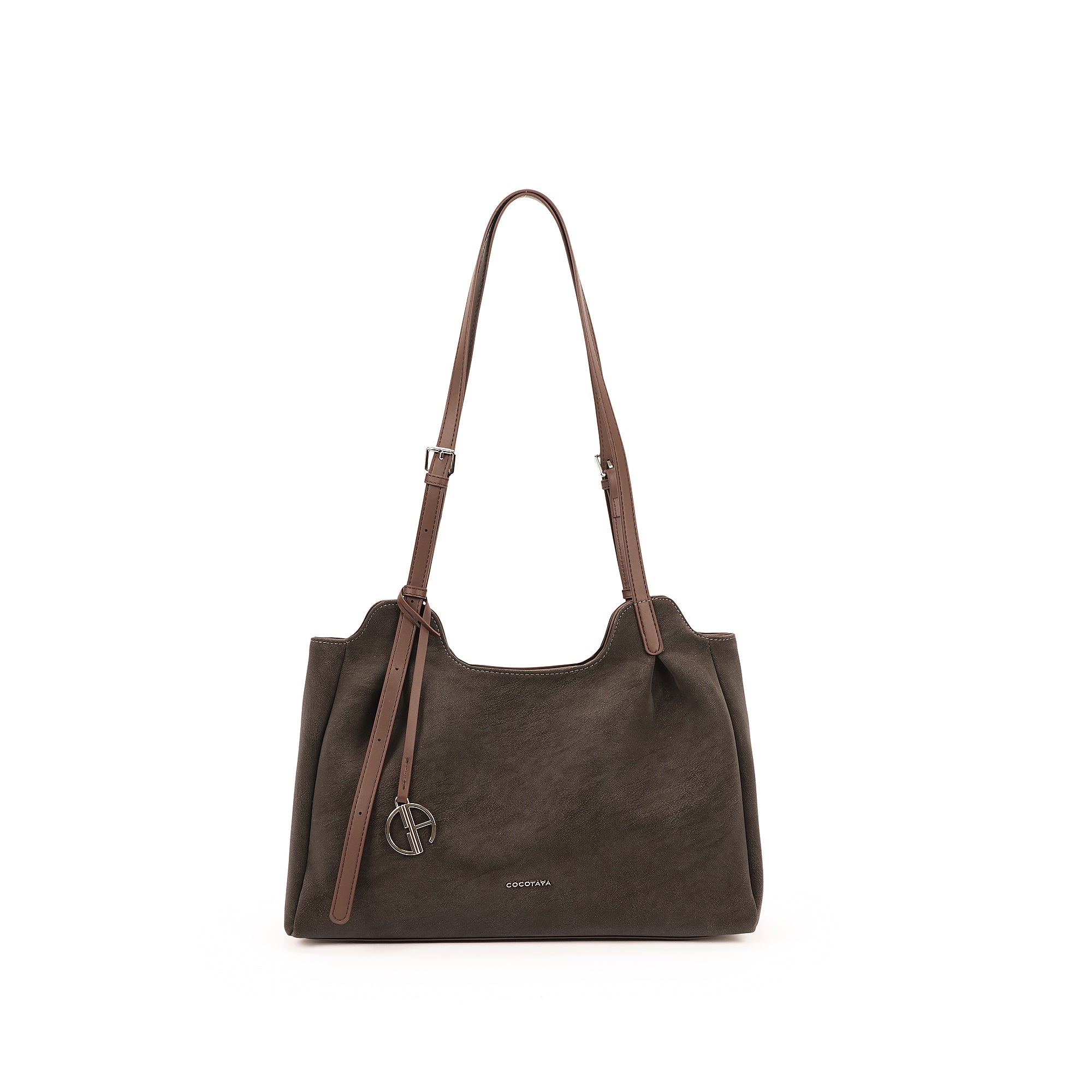 (COCOTAYA)Ripple bag Women PU Fashion Shoulder Casual Commuter Tote Bag