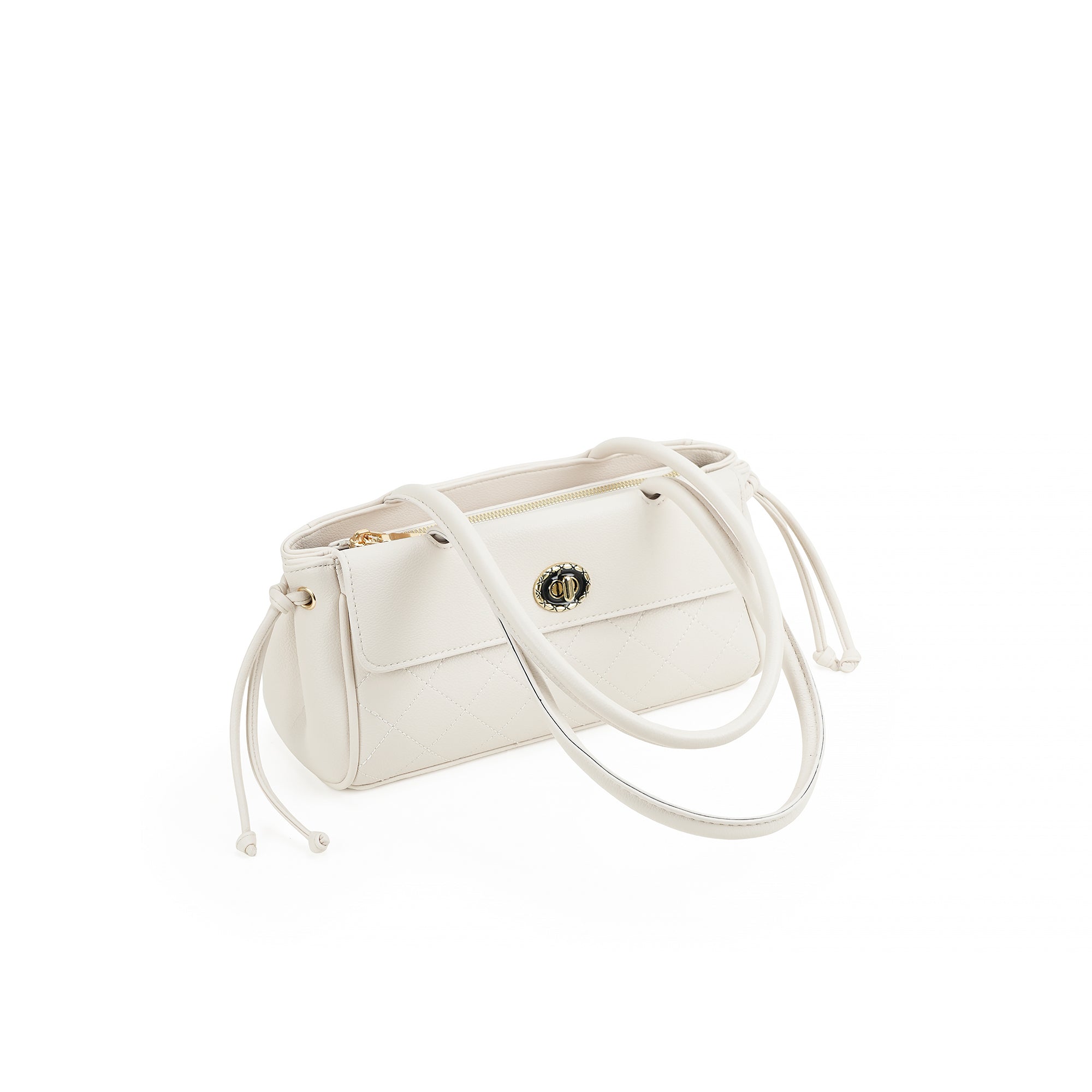 (cocotaya)Women's Retro Underarm Bag with Drawstring Decoration - Everyday Shoulder Bag