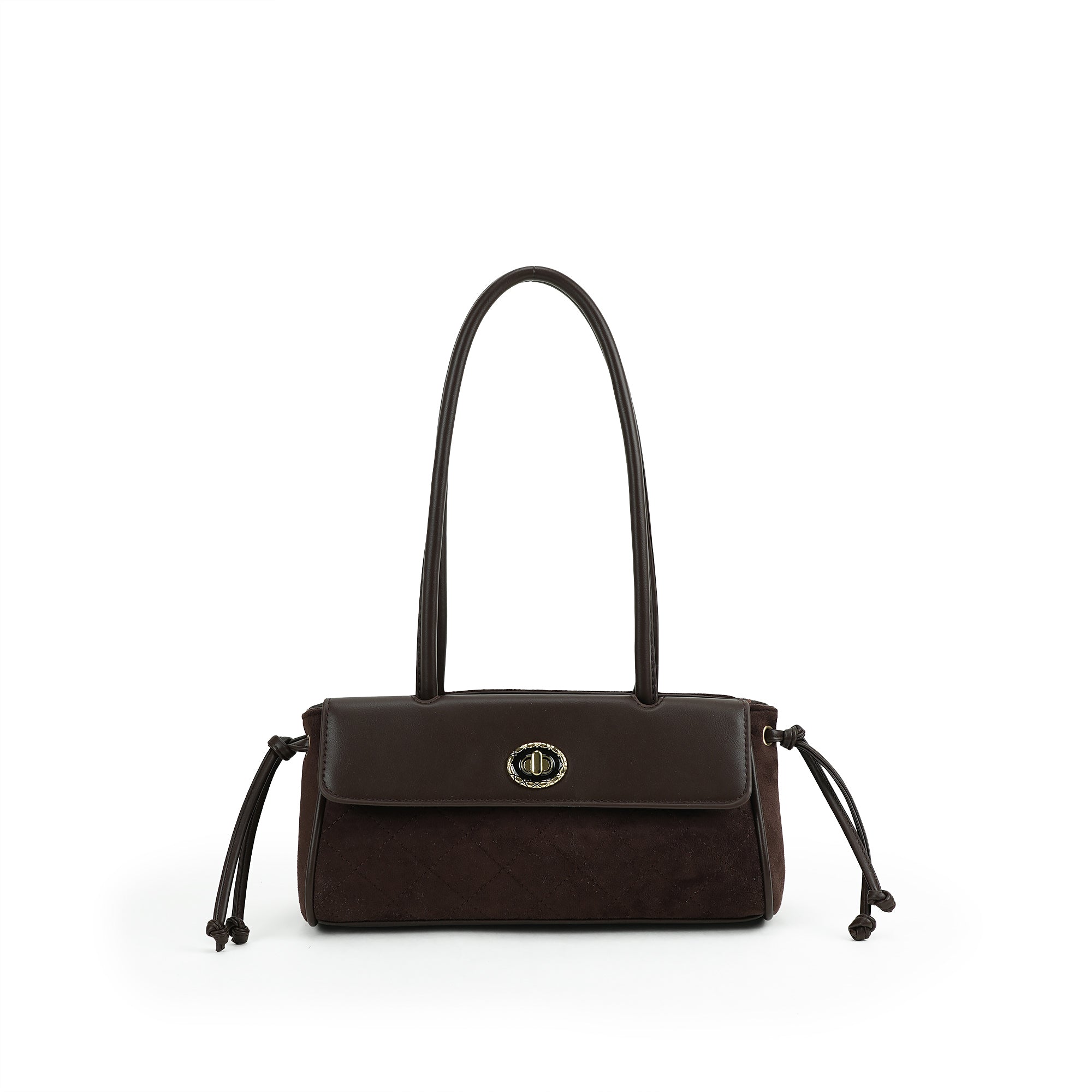 (cocotaya)Women's Retro Underarm Bag with Drawstring Decoration - Everyday Shoulder Bag
